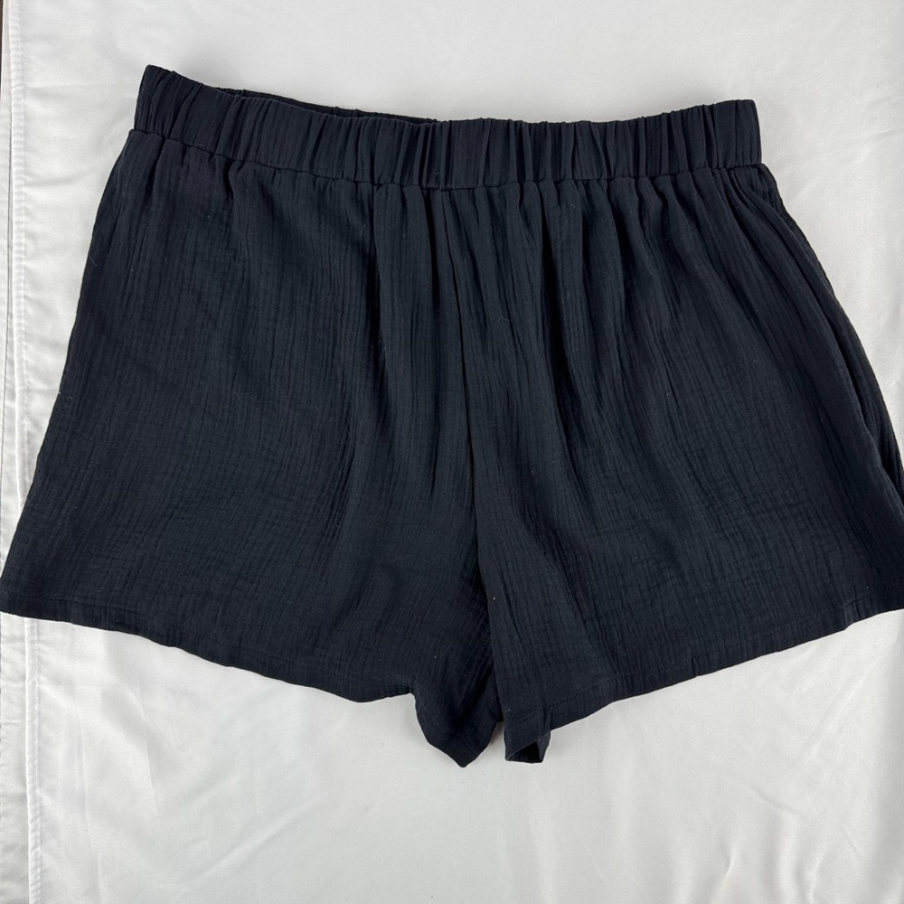 Temu Linen Style Drawstring Plus Size Shorts - Picture 2 of 5